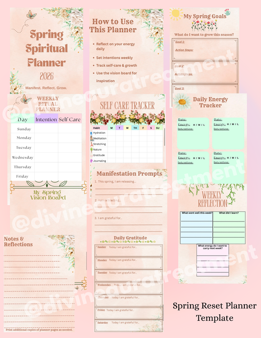 Spring Reset Planner 2026 Template